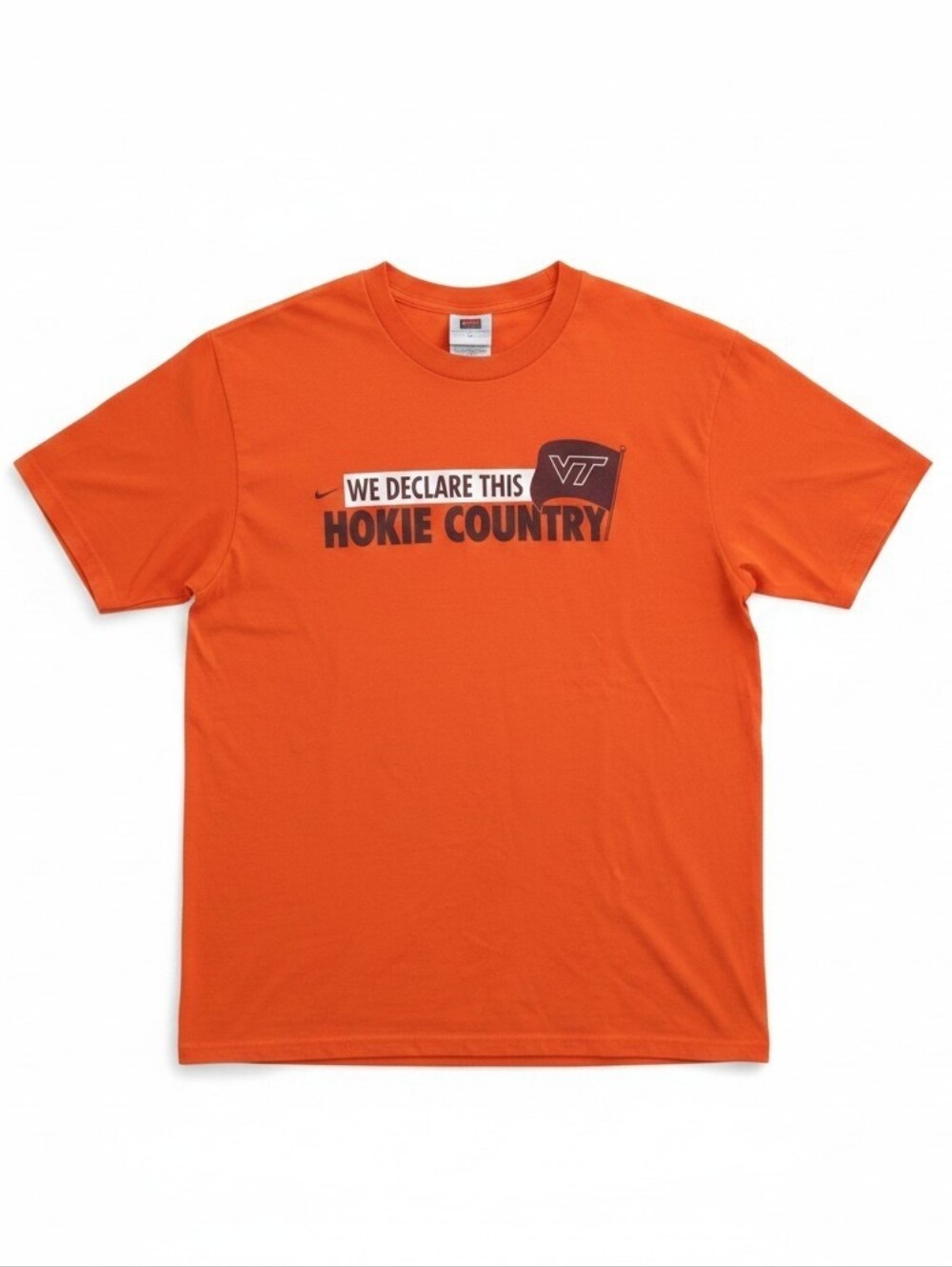 Nike Virginia Tech T-Shirt Orange We Declare This Hokie Country Size M RV Y2K